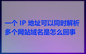 一个 IP 地址可以同时解析多个网站域名是怎么回事