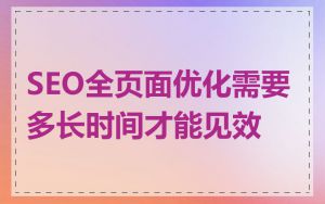 SEO全页面优化需要多长时间才能见效