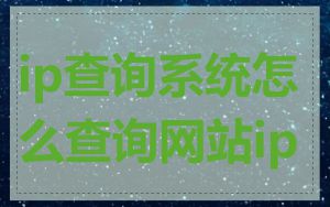 ip查询系统怎么查询网站ip