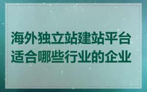 海外独立站建站平台适合哪些行业的企业