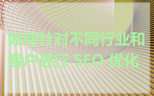 如何针对不同行业和客户进行 SEO 优化