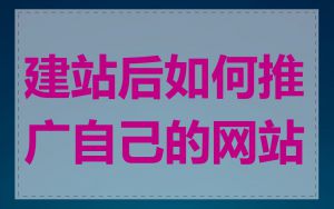 建站后如何推广自己的网站