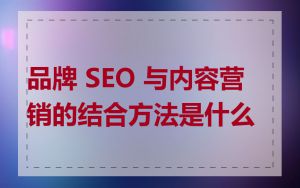 品牌 SEO 与内容营销的结合方法是什么