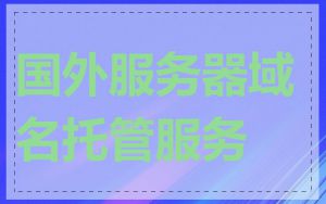国外服务器域名托管服务