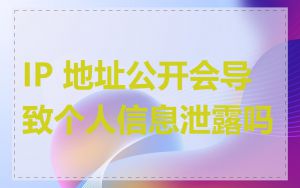 IP 地址公开会导致个人信息泄露吗