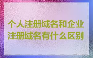 个人注册域名和企业注册域名有什么区别
