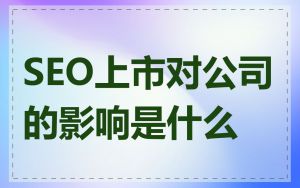 SEO上市对公司的影响是什么