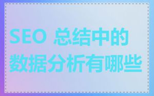 SEO 总结中的数据分析有哪些