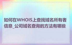 如何在WHOIS上查找域名所有者信息_公司域名查询的方法有哪些