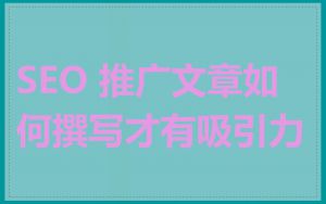 SEO 推广文章如何撰写才有吸引力