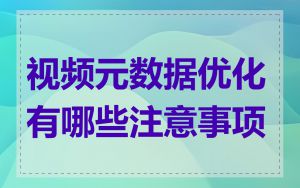 视频元数据优化有哪些注意事项