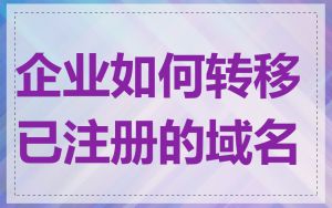 企业如何转移已注册的域名