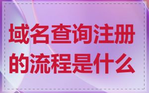 域名查询注册的流程是什么