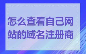 怎么查看自己网站的域名注册商