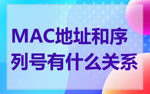 MAC地址和序列号有什么关系
