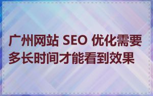 广州网站 SEO 优化需要多长时间才能看到效果