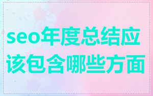 seo年度总结应该包含哪些方面