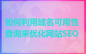 如何利用域名可用性查询来优化网站SEO