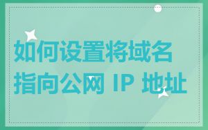 如何设置将域名指向公网 IP 地址