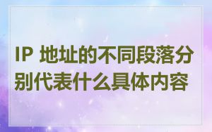 IP 地址的不同段落分别代表什么具体内容