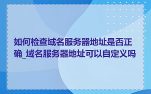 如何检查域名服务器地址是否正确_域名服务器地址可以自定义吗