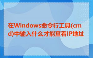 在Windows命令行工具(cmd)中输入什么才能查看IP地址