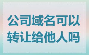 公司域名可以转让给他人吗