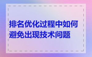 排名优化过程中如何避免出现技术问题