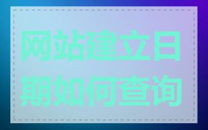 网站建立日期如何查询