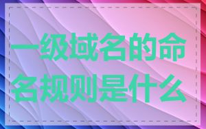 一级域名的命名规则是什么