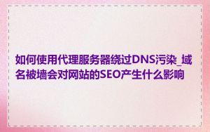如何使用代理服务器绕过DNS污染_域名被墙会对网站的SEO产生什么影响