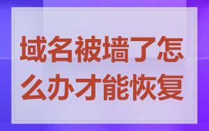 域名被墙了怎么办才能恢复