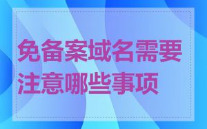 免备案域名需要注意哪些事项