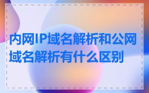 内网IP域名解析和公网域名解析有什么区别