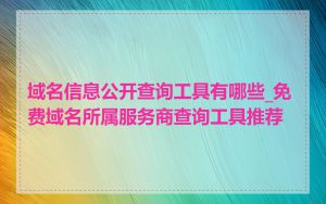 域名信息公开查询工具有哪些_免费域名所属服务商查询工具推荐