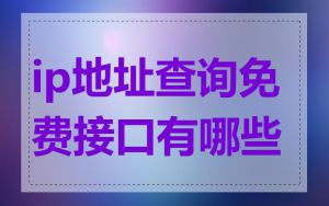 ip地址查询免费接口有哪些