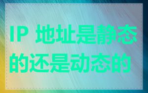 IP 地址是静态的还是动态的