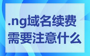 .ng域名续费需要注意什么