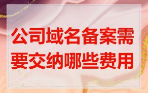 公司域名备案需要交纳哪些费用