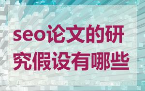 seo论文的研究假设有哪些