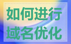 如何进行域名优化