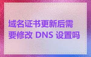 域名证书更新后需要修改 DNS 设置吗