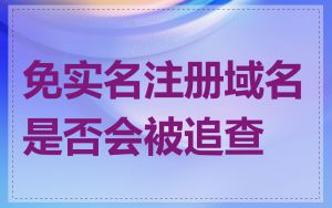 免实名注册域名是否会被追查