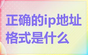 正确的ip地址格式是什么