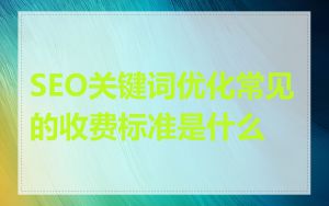 SEO关键词优化常见的收费标准是什么