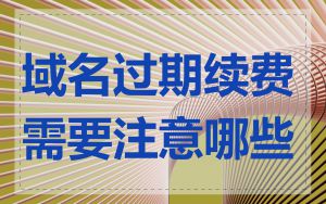 域名过期续费需要注意哪些