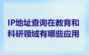 IP地址查询在教育和科研领域有哪些应用