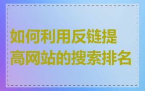 如何利用反链提高网站的搜索排名