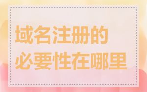 域名注册的必要性在哪里