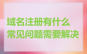 域名注册有什么常见问题需要解决